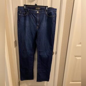 Indi Denim Jeans 16 18 Long Stretch Dark Blue Straight Leg